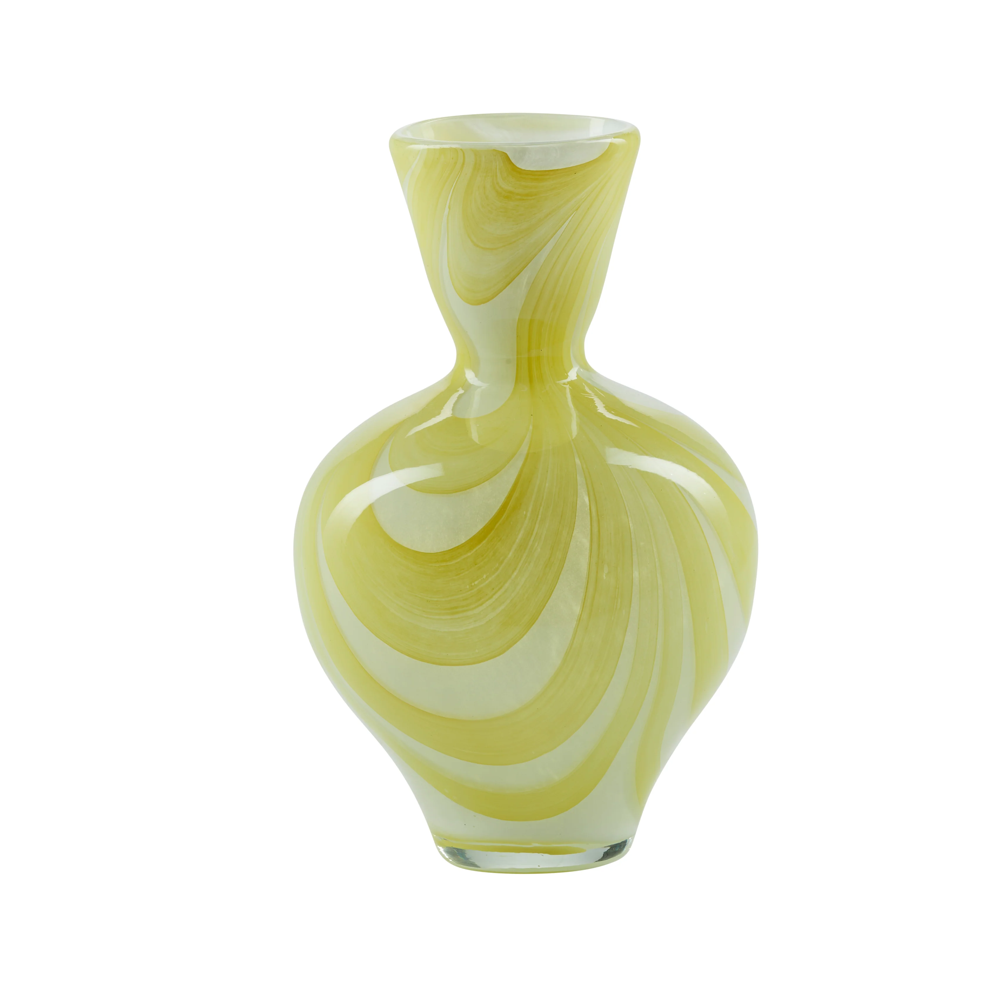 Bahne Interior  Hjerte formet vase, gul - H23,5 cm.