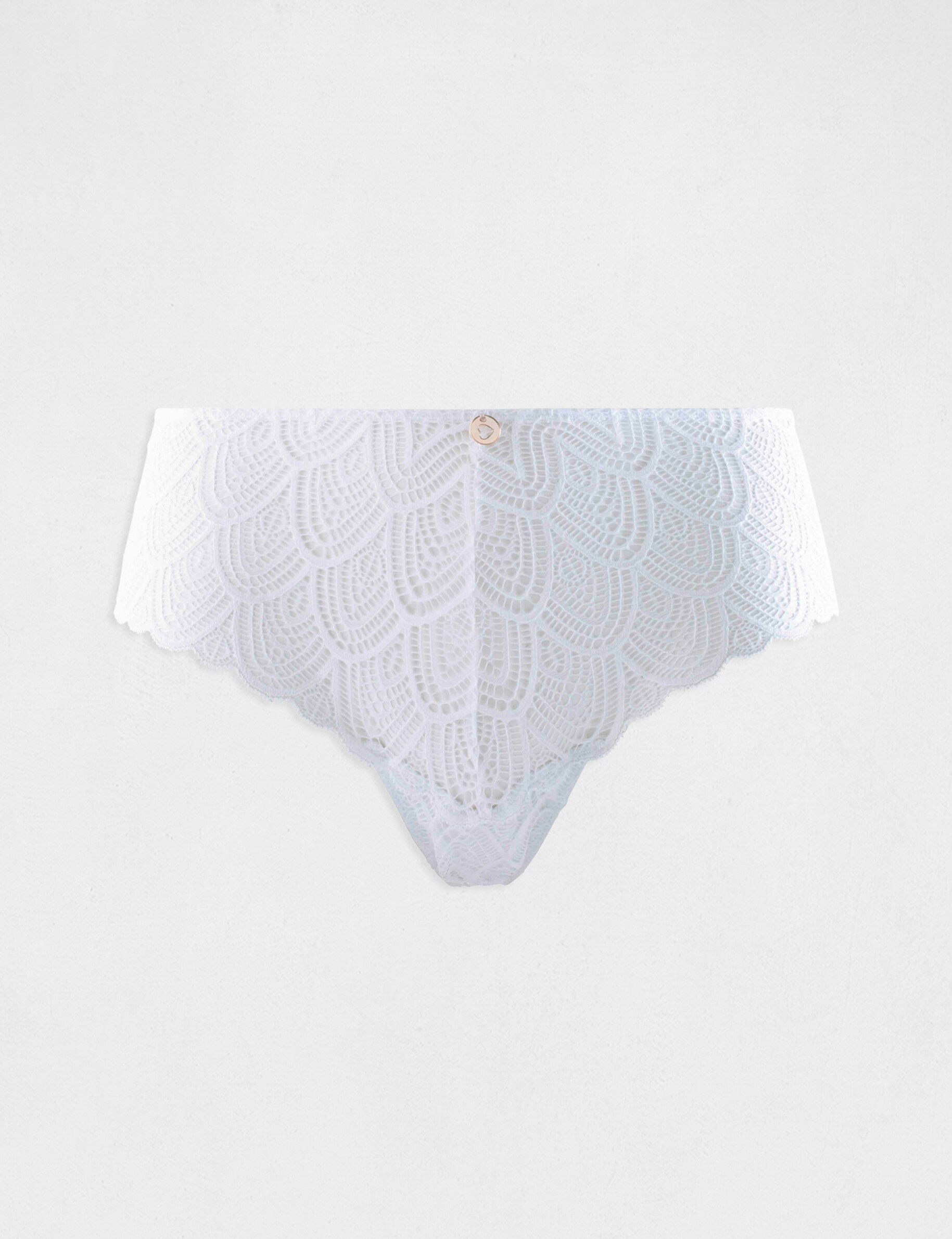 Shorty en dentelle blanc femme - blanc