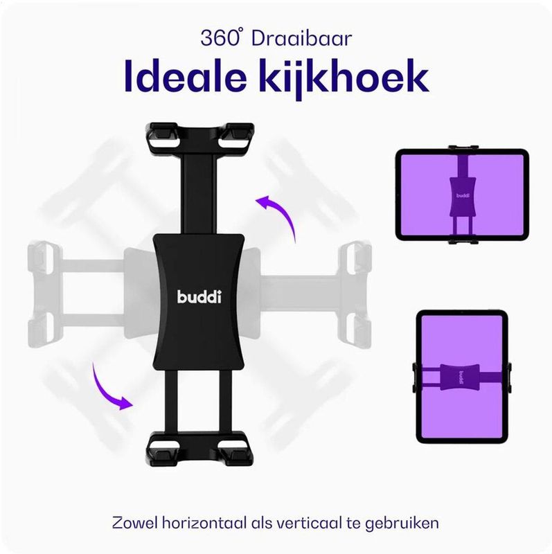 Buddi Universele Bekerhouder Auto - Verstelbaar - 360° Draaibaar