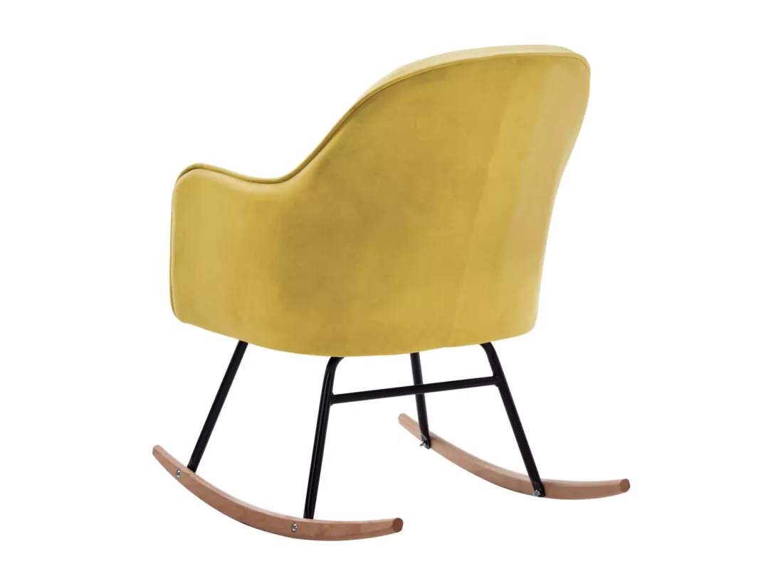 Chaise à bascule Jaune moutarde Velours