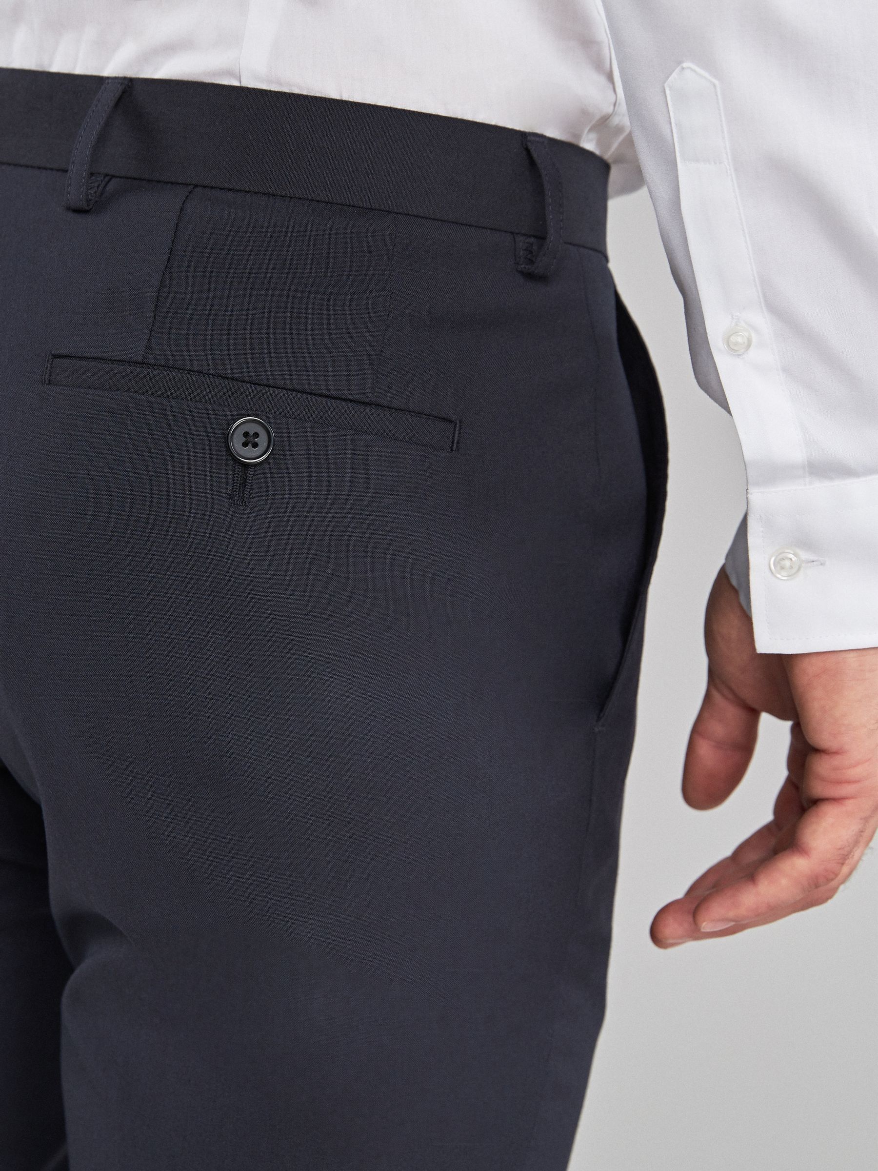 Donkerblauw - Strakke Pasvorm - Chique stretchy broek