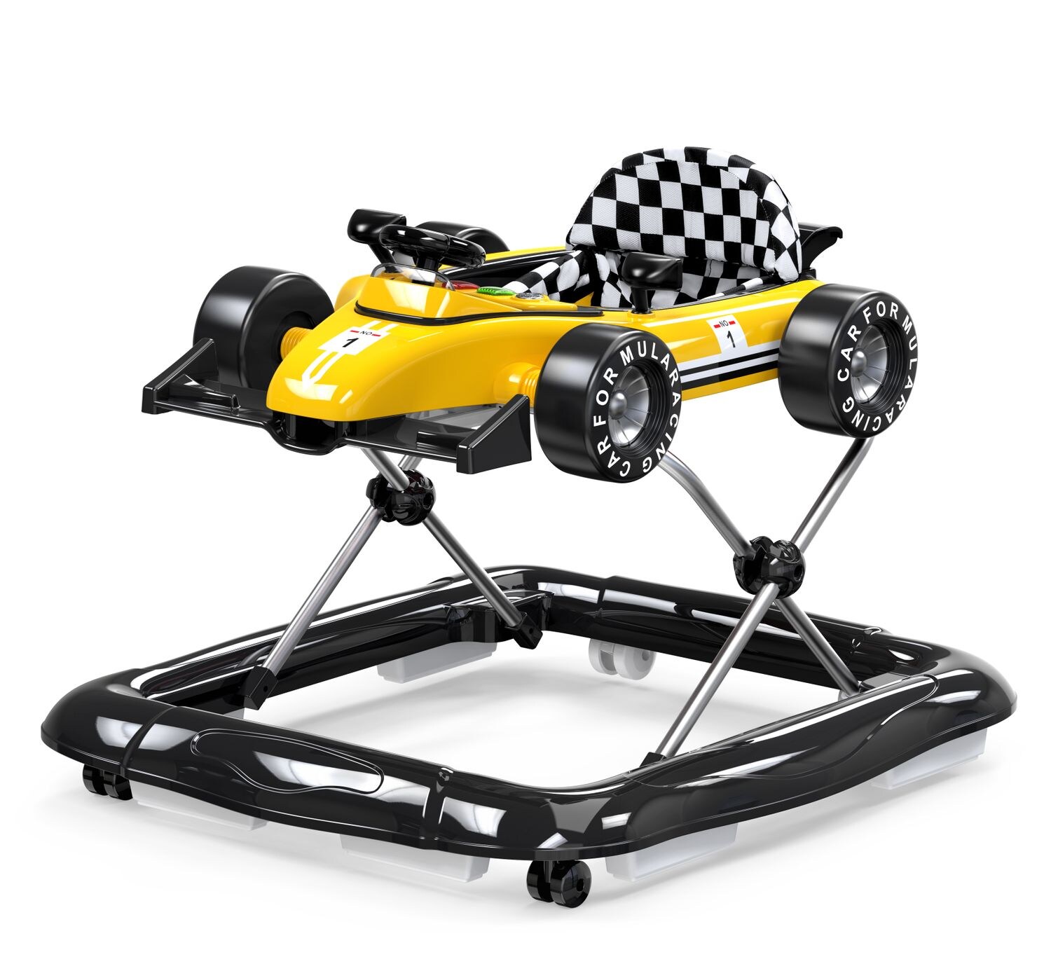 Chipolino Lauflernhilfe Sportivo 2 in 1 Laufwagen Auto-Design höhenverstellbar gelb