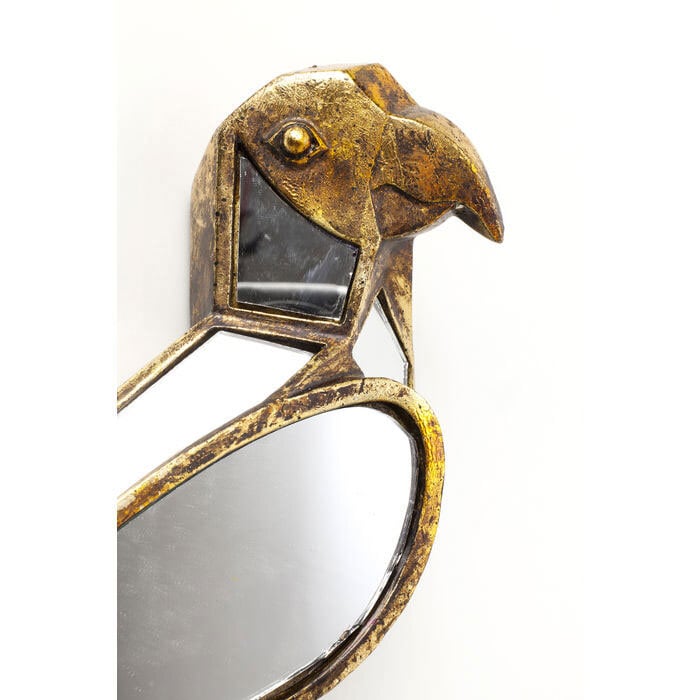 KARE DESIGN Wandschmuck PARROT MIRROR 43 x 15 cm weiß/goldfarbig