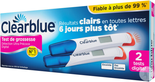 Clearblue Test De Grossesse Détection Ultra Précoce Digital 2 Pièces