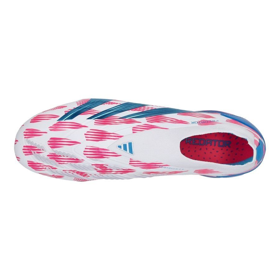 adidas Predator Elite Laceless FG Reemergence - Blanc/Bleu/Rose