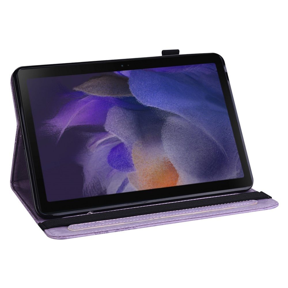 Samsung Galaxy Tab A8 10.5 (2021) Leder Tasche Flip Cover Blumen Mandala Imprint - Lila