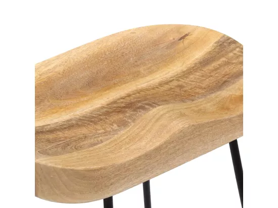 Tabourets de bar Gavin lot de 2 bois de manguier massif