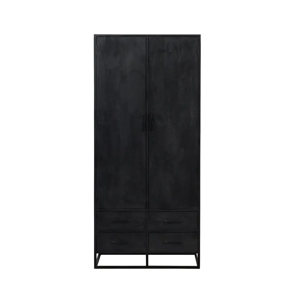 Mangohoutonline - Kast Florence 90cm Rechthoekig - Zwart - Mahom