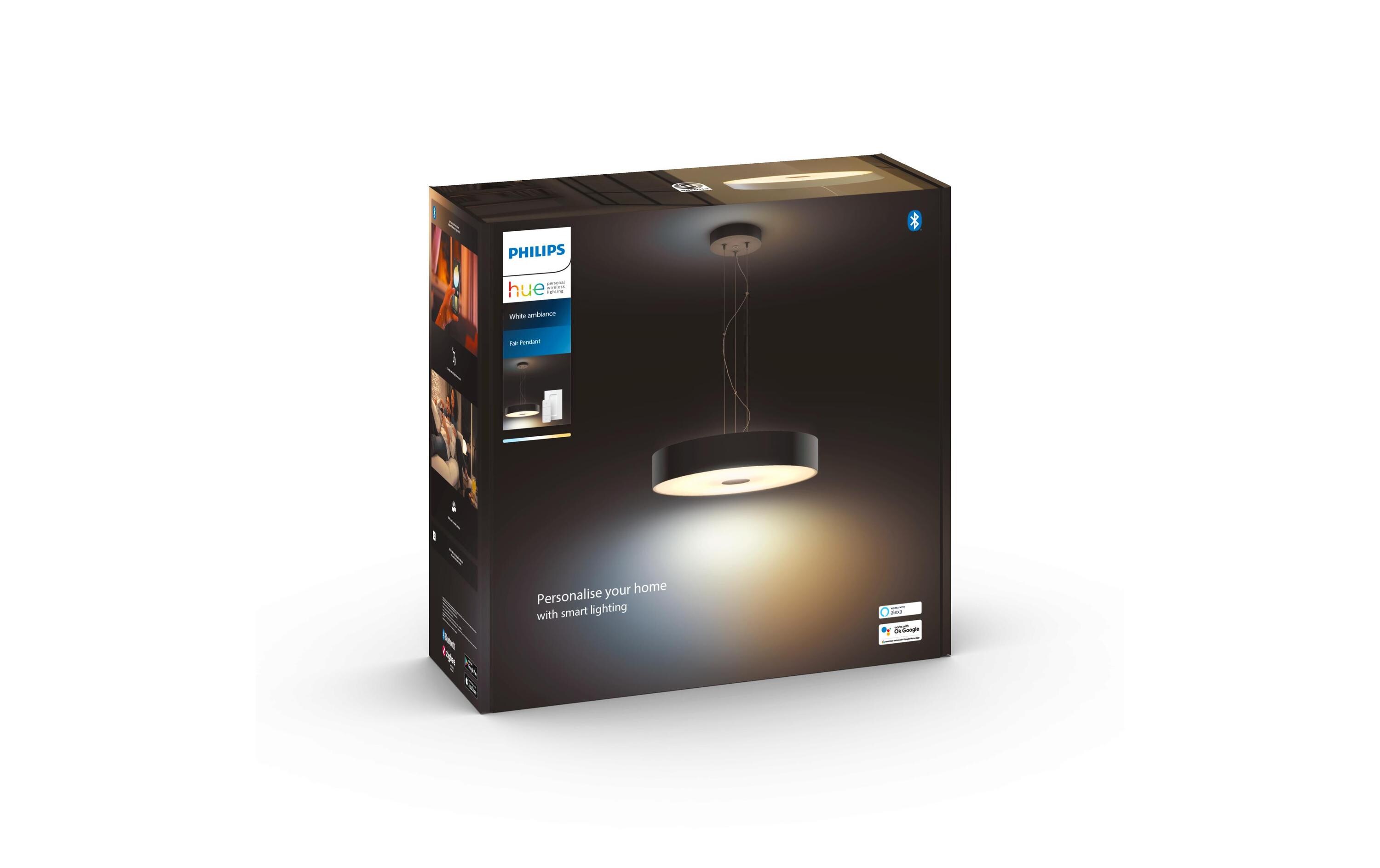 White Amb. Fair Pendelleuchte schwarz 2750 lm + Dimmschalter<br>LED Hängelampe