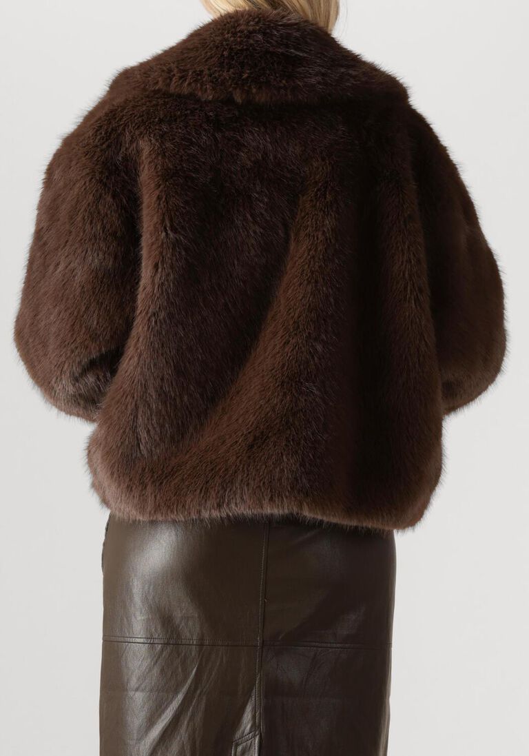 bruine alter ego faux fur jas novi