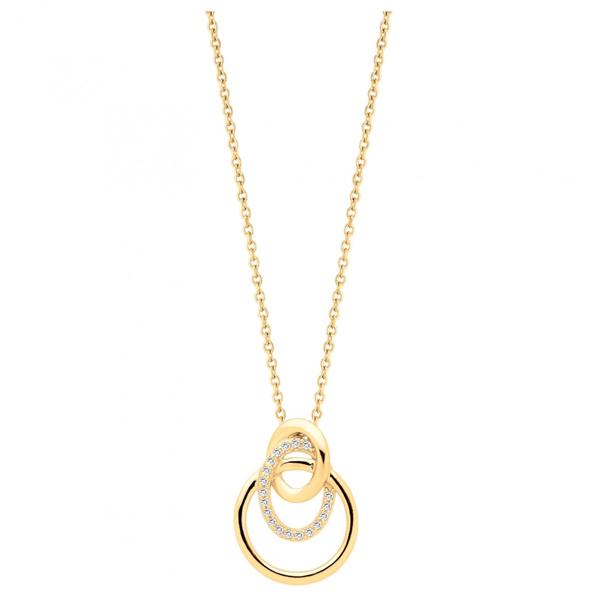 Collier en Plaqué Or avec oxyde de zirconium blanc