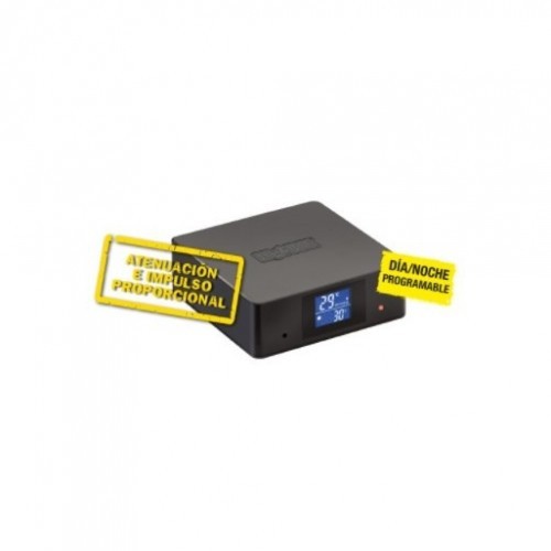 Termostato programável com dimerização de 600 W, preto