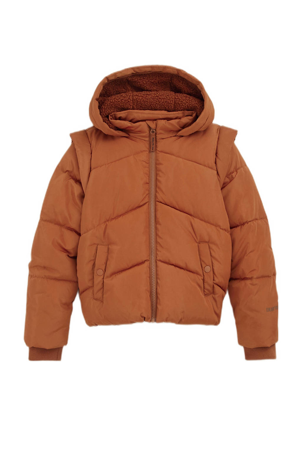 WE Fashion gewatteerde winterjas oranjebruin