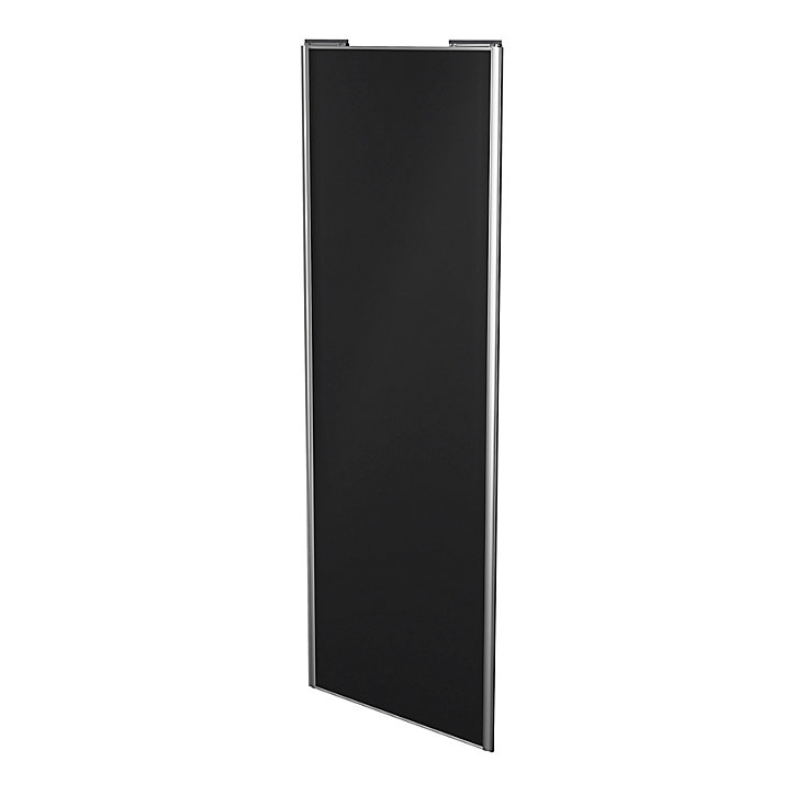 Porte de placard coulissante noir mat profil gris GoodHome Arius H. 248,5 x L. 92.2 cm + amortisseurs