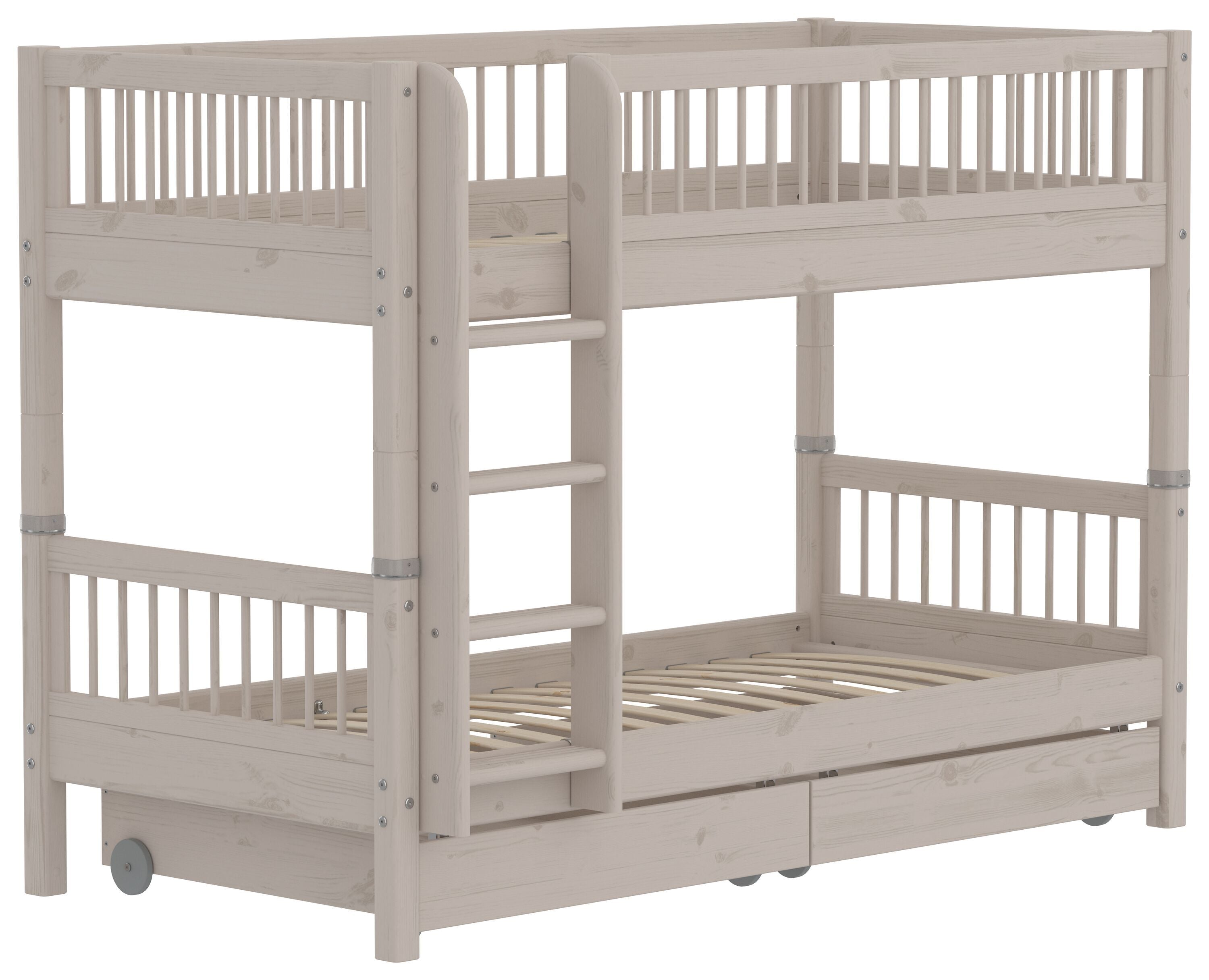 Flexa CLASSIC Leiter gerade Etagenbett - Grau / B: 110.0 cm x T: 210.0 cm x H: 154.0 cm