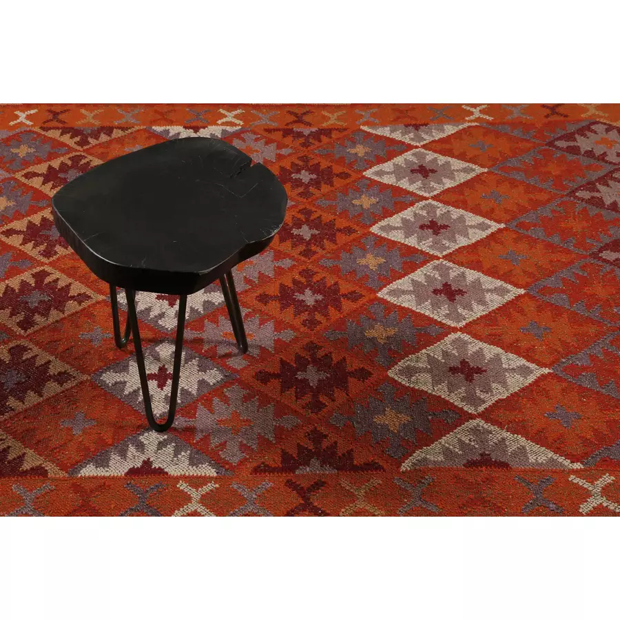 Green Looop Handweb-Teppich Pierre rot