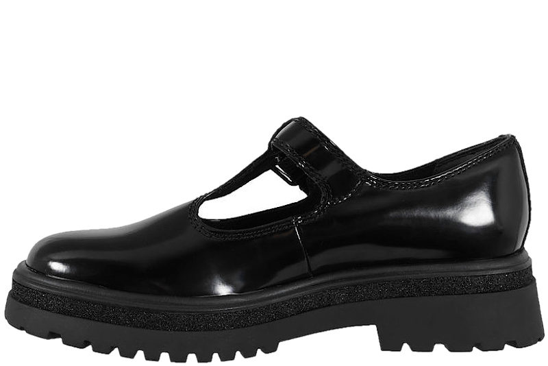 TAMARIS LOAFERS I SORT PU MED LAK LOOK