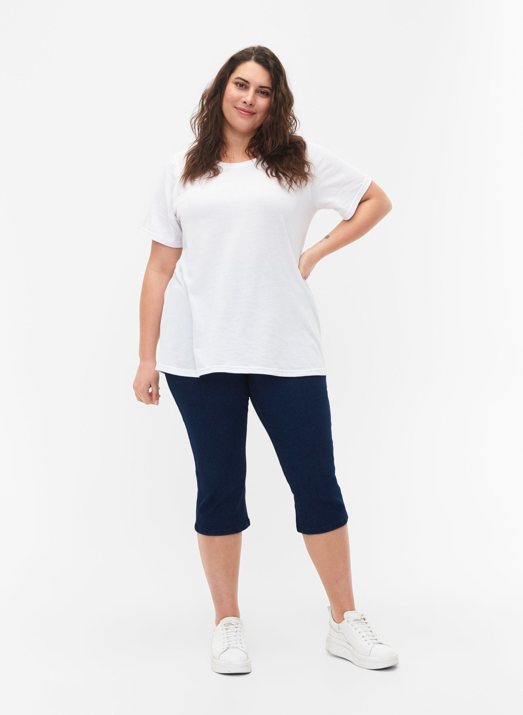 FLASH - Højtaljede denim knickers med slim fit