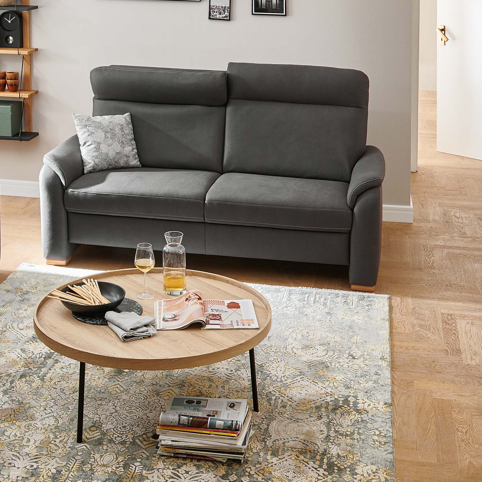 polsterpower 2,5-Sitzer-Sofa - anthrazit - Basismodell