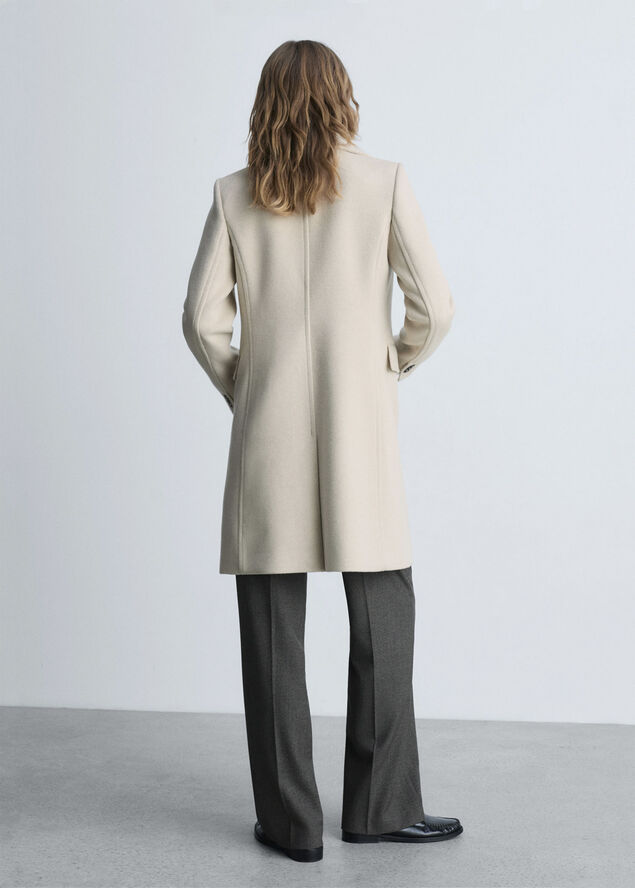 MANGO Double-breasted wool coat Lt pastel grey