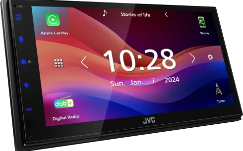 JVC KW-M595DBT, Sort, 22 W, 20 - 20000 Hz, 4 ohm (O), NTSC, PAL, AAC, FLAC, MP3, WAV, WMA
