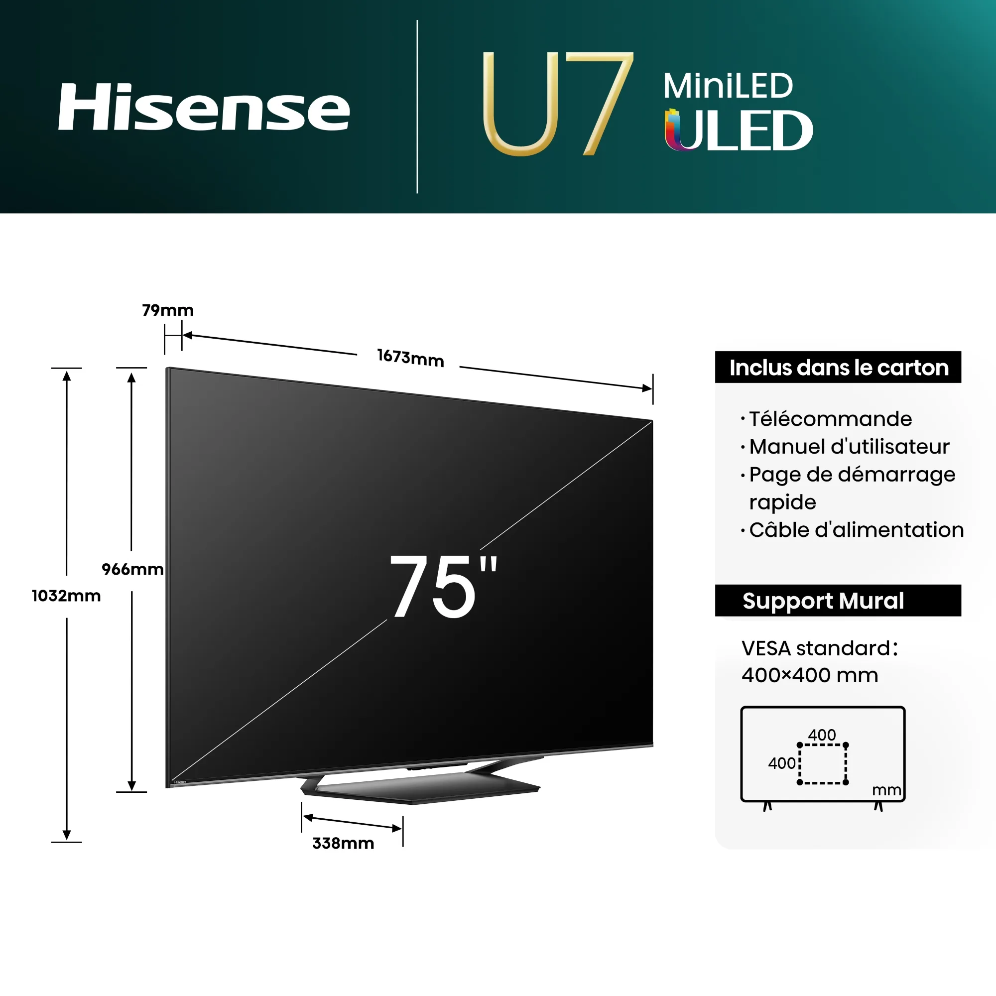 Hisense 75U7NQ TV QLED