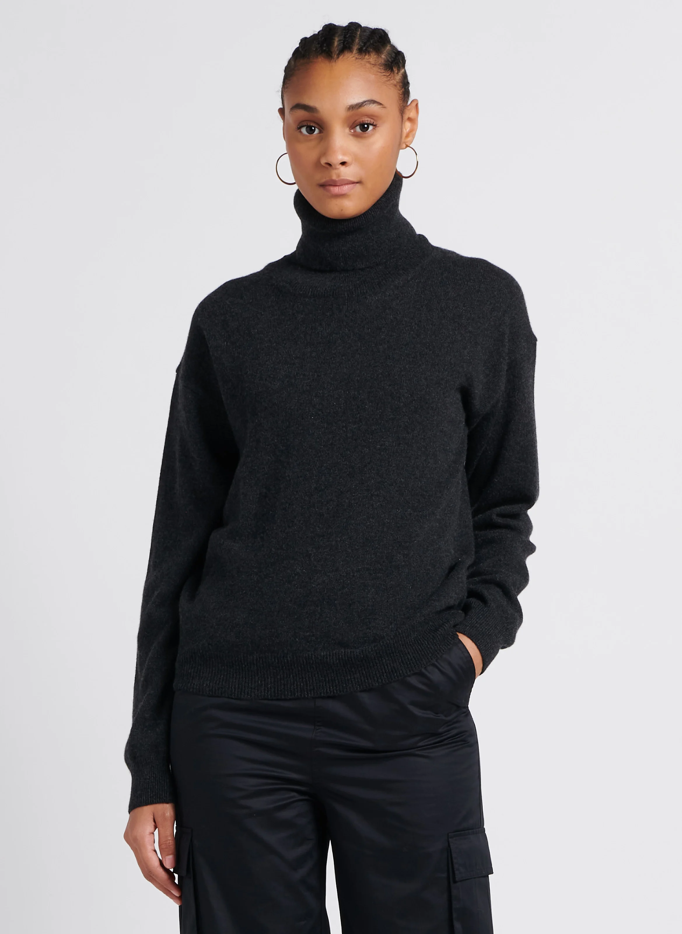 SORGE - Pull col rouléen cachemire | Gris
