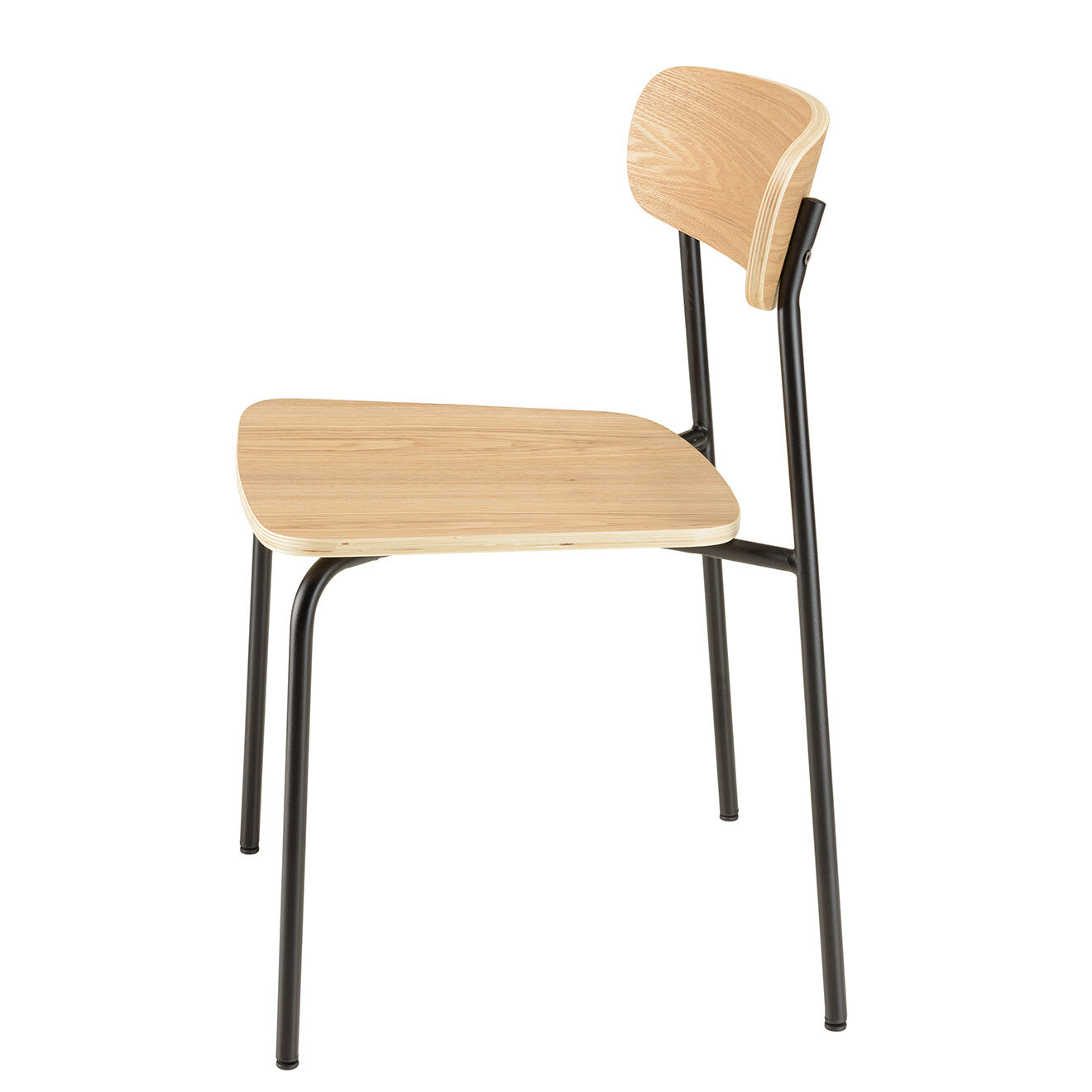 Macabane 2 Chaises d'écolier Tom naturel/noir - 47x51x78 cm