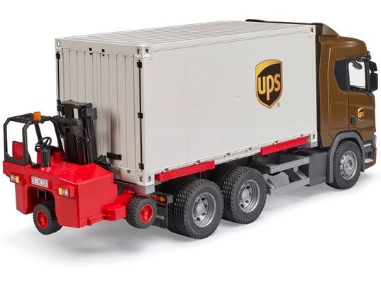 Bruder Spielwaren SCANIA Super UPS Logistics Truck Spielzeug-LKW