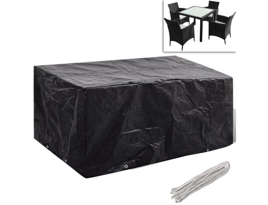 VIDAXL - Housse de table extérieur Housses de salon de jardin 2 pcs rotin 8 œillets 180x140 cm