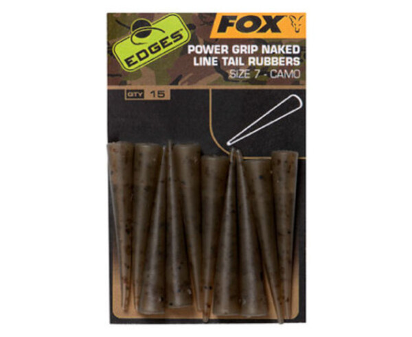 Manchons Fox Edges Camo Power grip naked tail rubbers taille 7 10 pcs