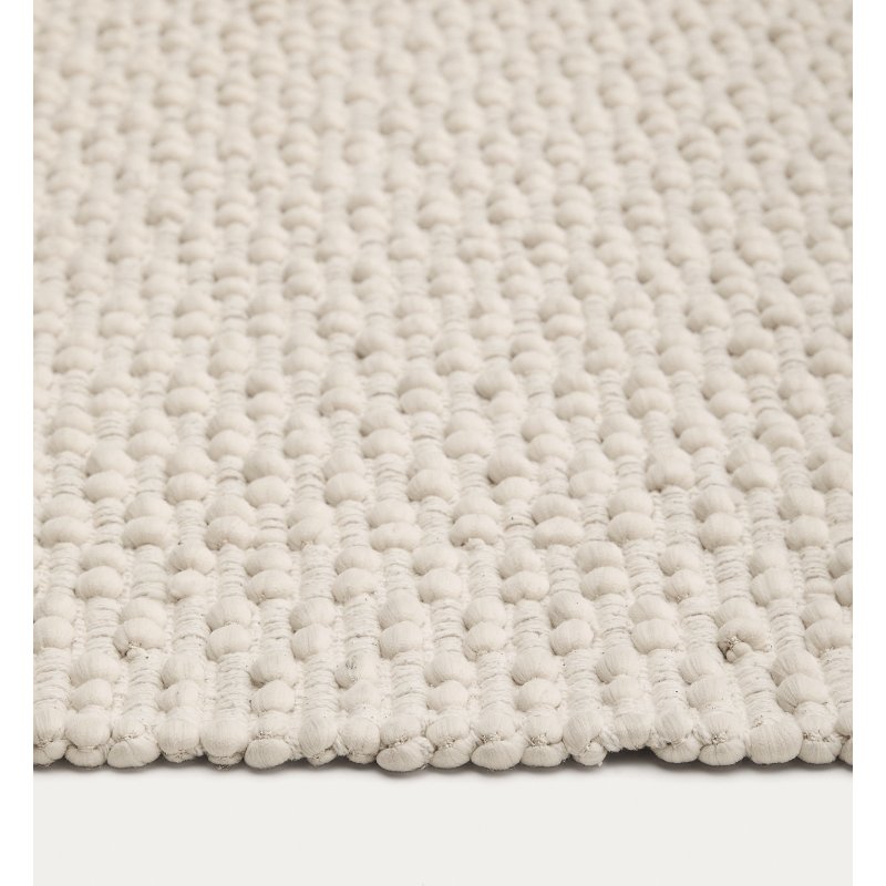 Tapis Mascarell de coton et polyester blanc 160 x 230 cm