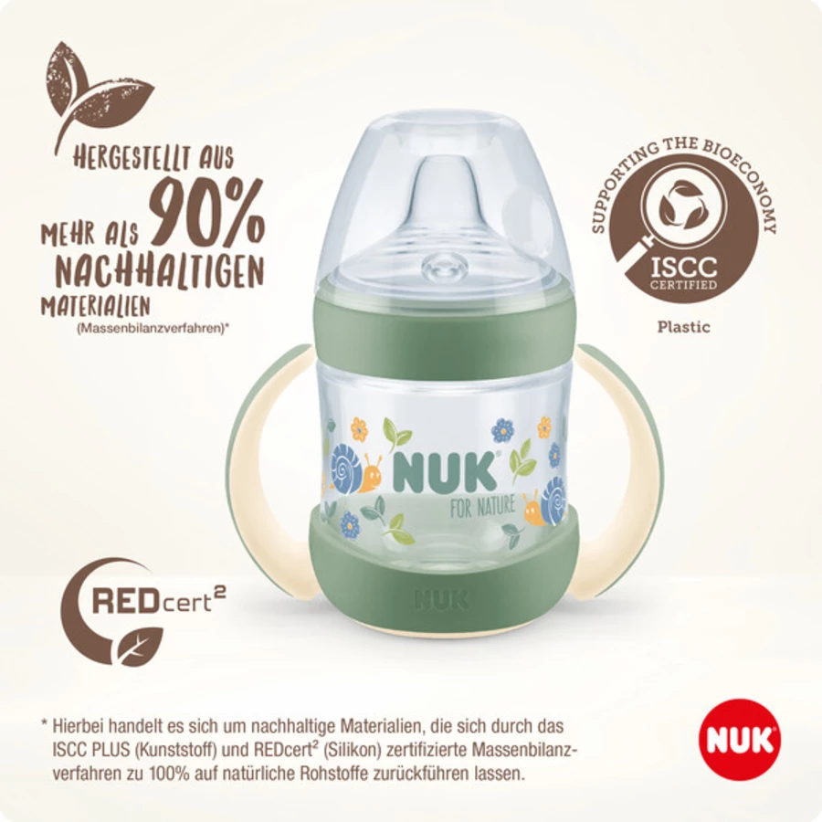 NUK Trinklernflasche NUK for Nature, 150ml, grün