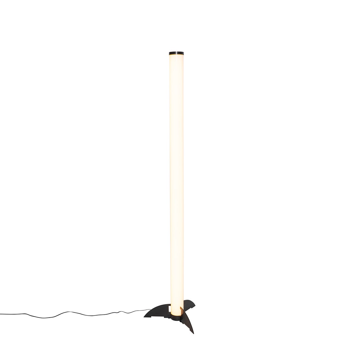 QAZQA - Design Vloerlamp | Staande Lamp | Lamp | Licht, zwart, dimbaar in Kelvin met afstandsbediening - Bomba Dimmer | Dimbaar | Woonkamer | Slaapkamer - Kunststof, Langwerpig - I (niet