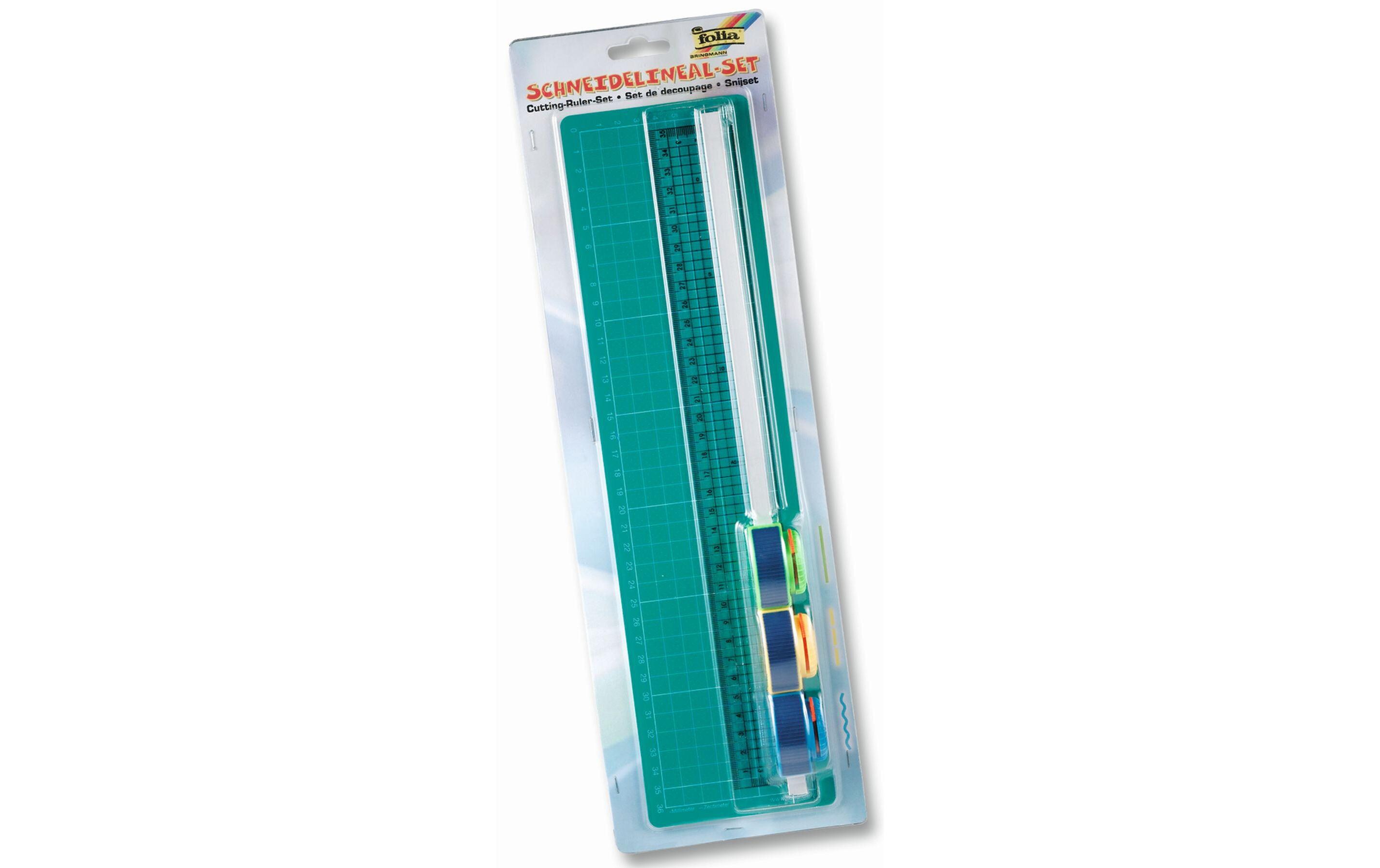 Schneidematte-Set mit Lineal 36 cm x 8 cmUniverselle Bastelunterlage