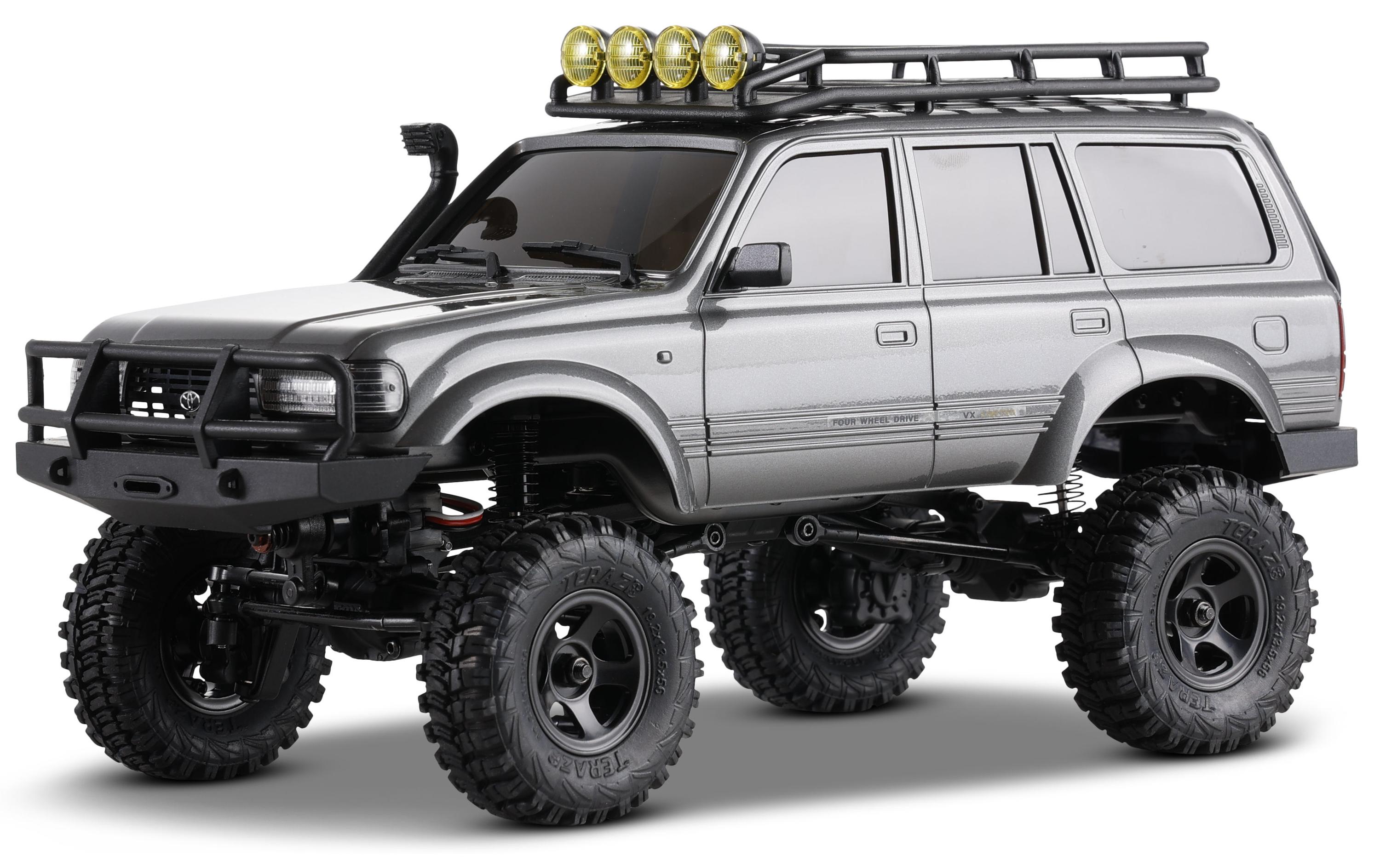 Scale Crawler FCX18 Toyota LC80 Grau, RTR, 1:18<br>Mini Rock Crawler mit detaillierter Toyota Landcruiser Karosserie und 2-Gang Getriebe