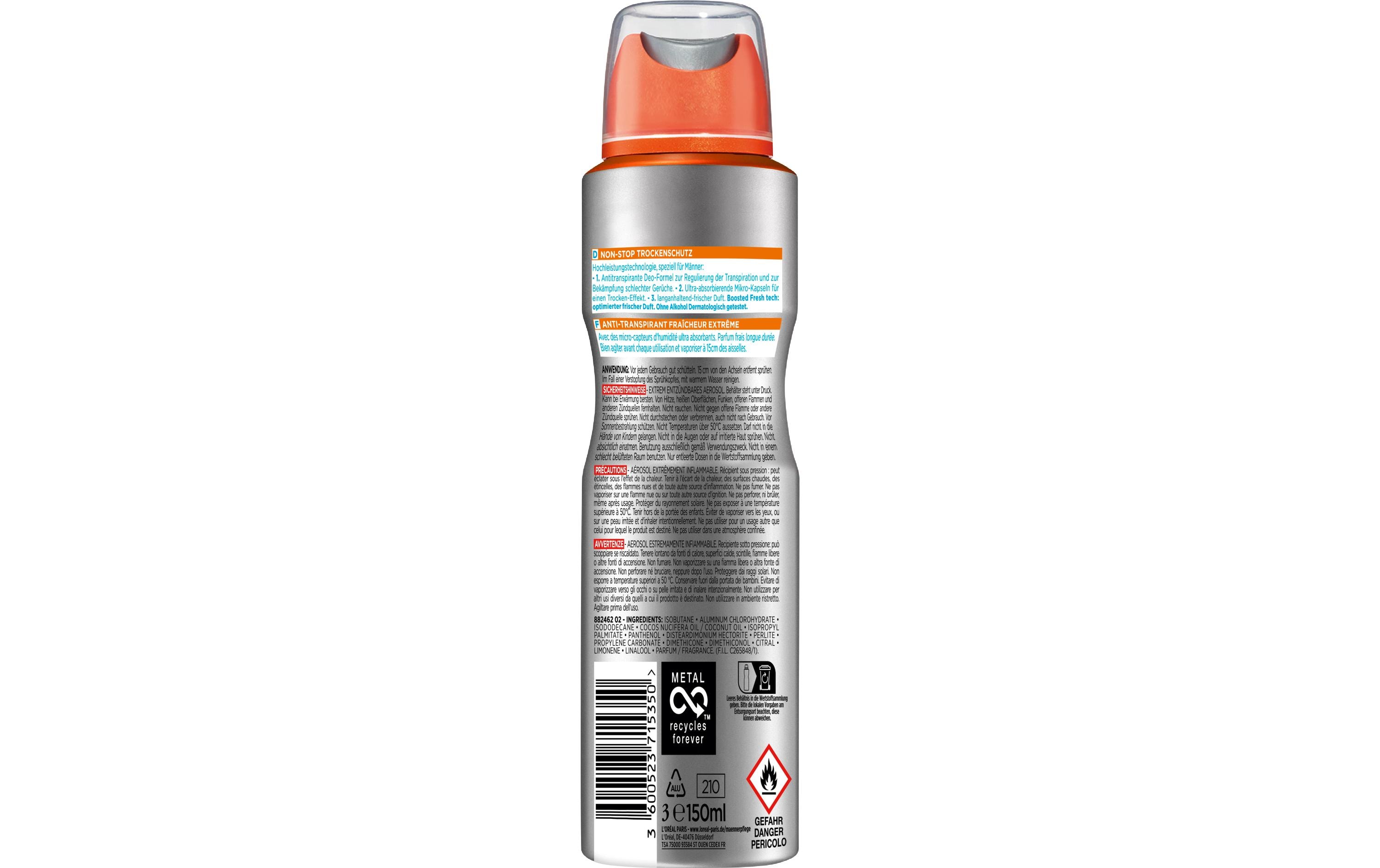 Deo Spray Fresh Extreme 150 mlKühlendes Deo schützt intensiv vor Körpergeruch und Schweiss