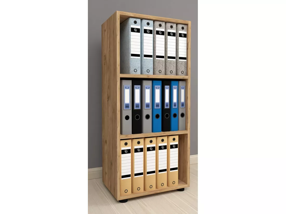 Étagère de bureau en bois Étagère à dossiers Ulas 3f