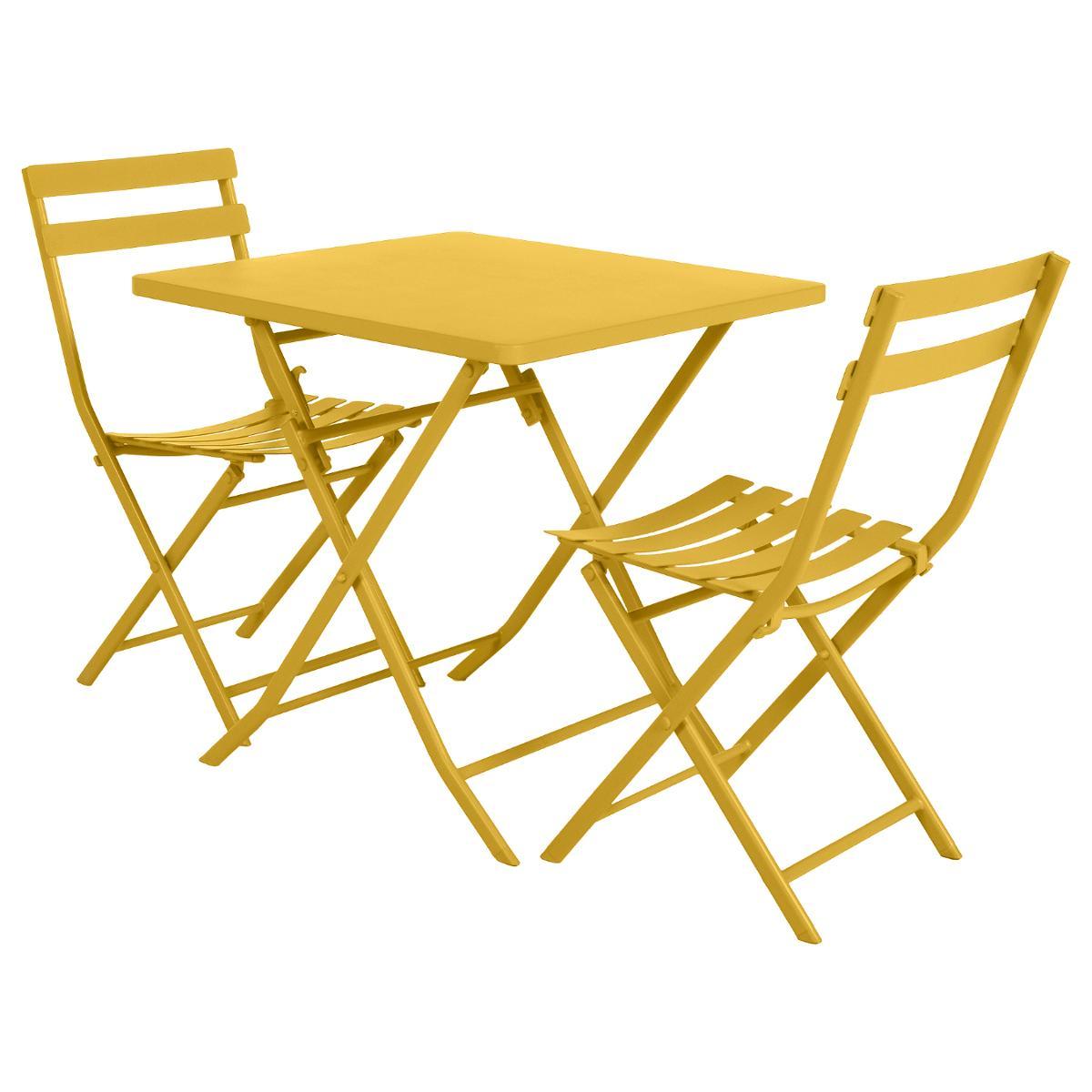 TABLE GREENSBORO CARREE MOUTARDE 2 PLACES