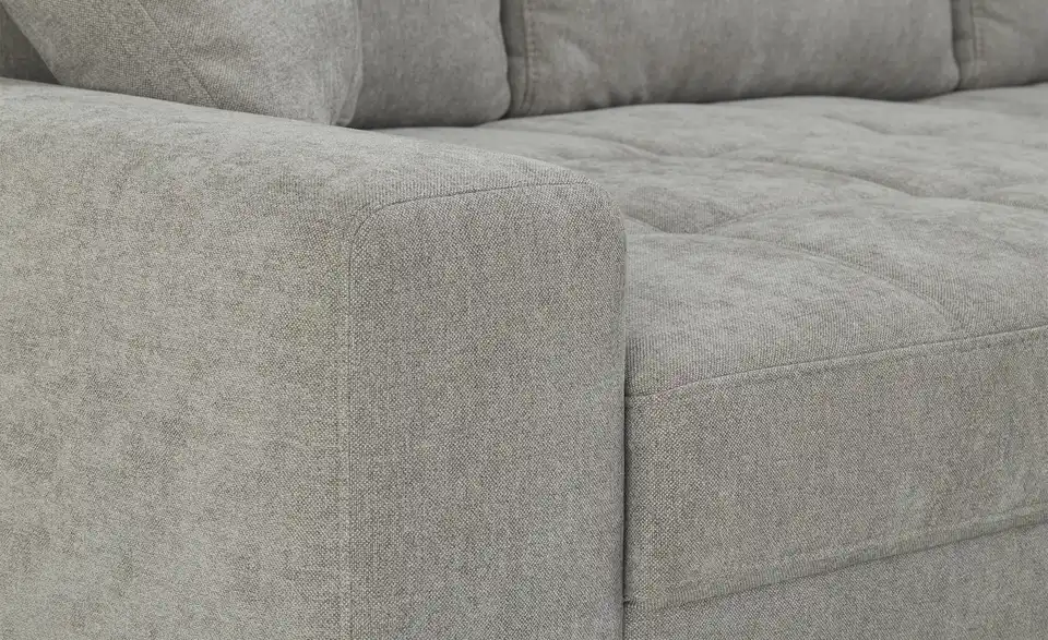 Ecksofa Arissa de Luxe Grau rechts Webstoff