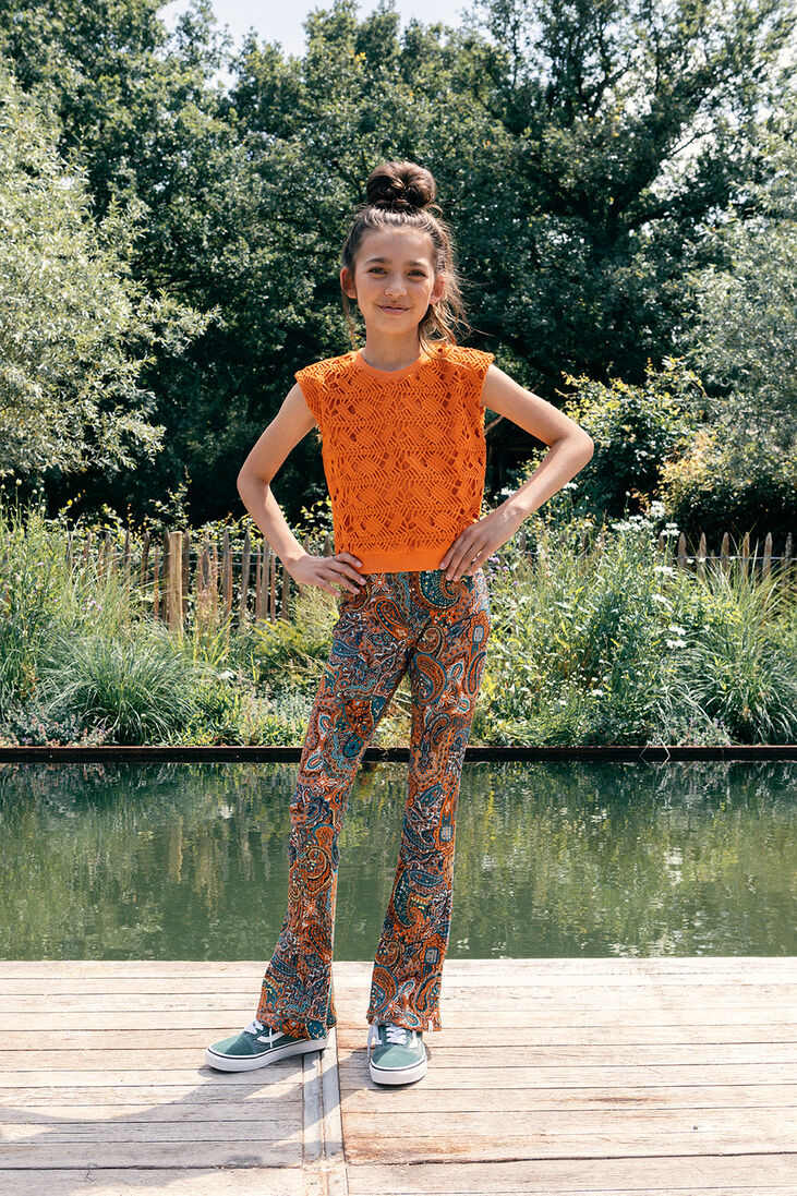LOOXS oranje looxs top open lace top