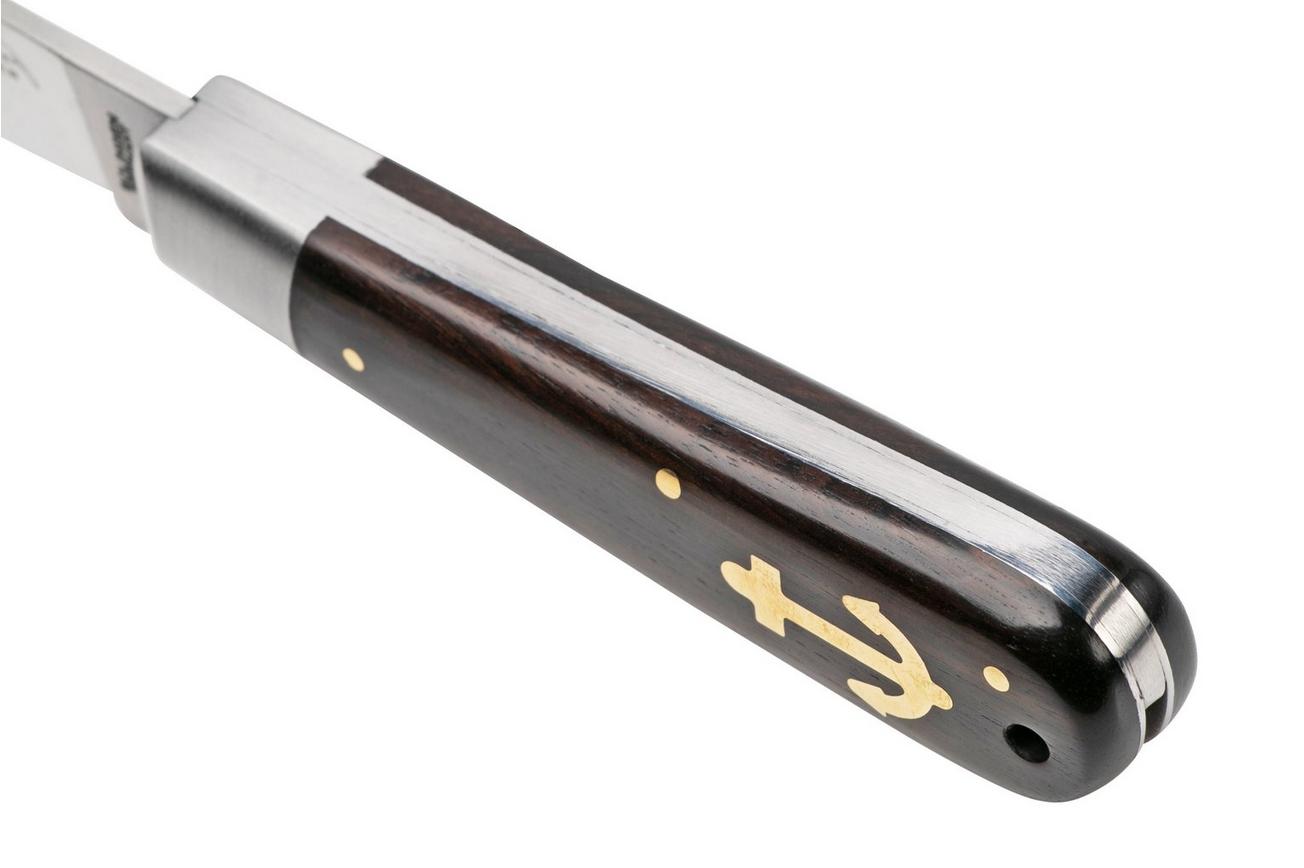 Otter Anchor Knife 173 m.L. Large Carbon, Grenadilla, Brass Anchor, zakmes