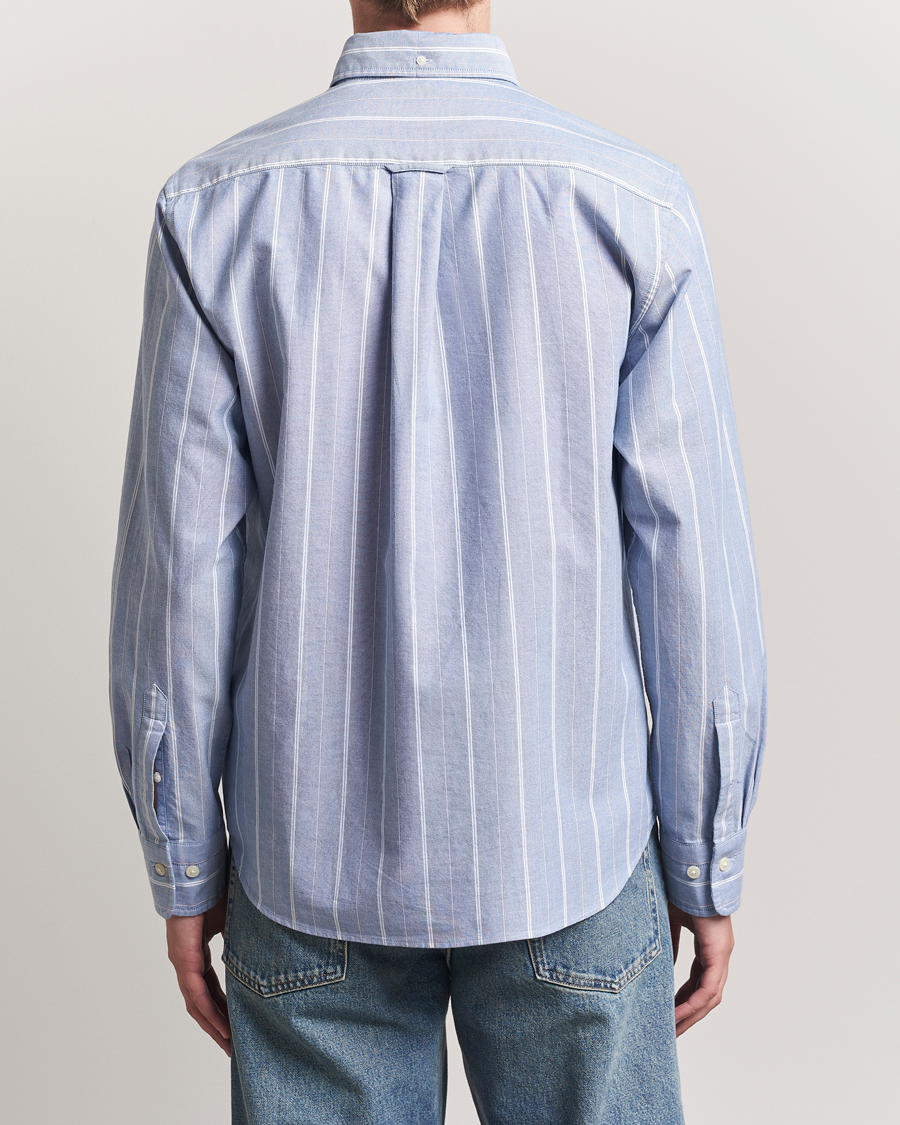 GANT Regular Fit Classic Striped Oxford Shirt Rich Blue