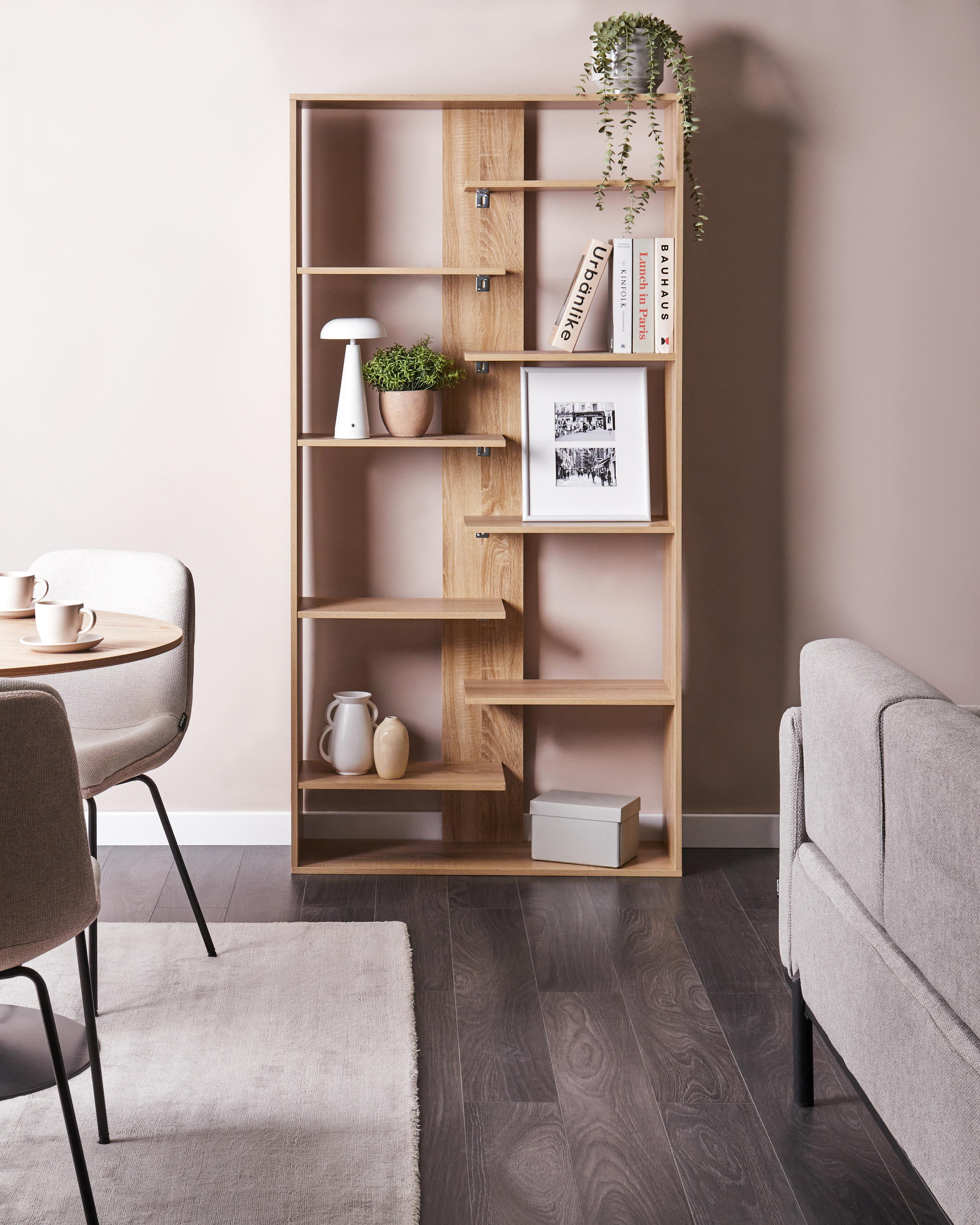 Boekenkast met 8 planken FONTAS 180 cm Lichtbruin