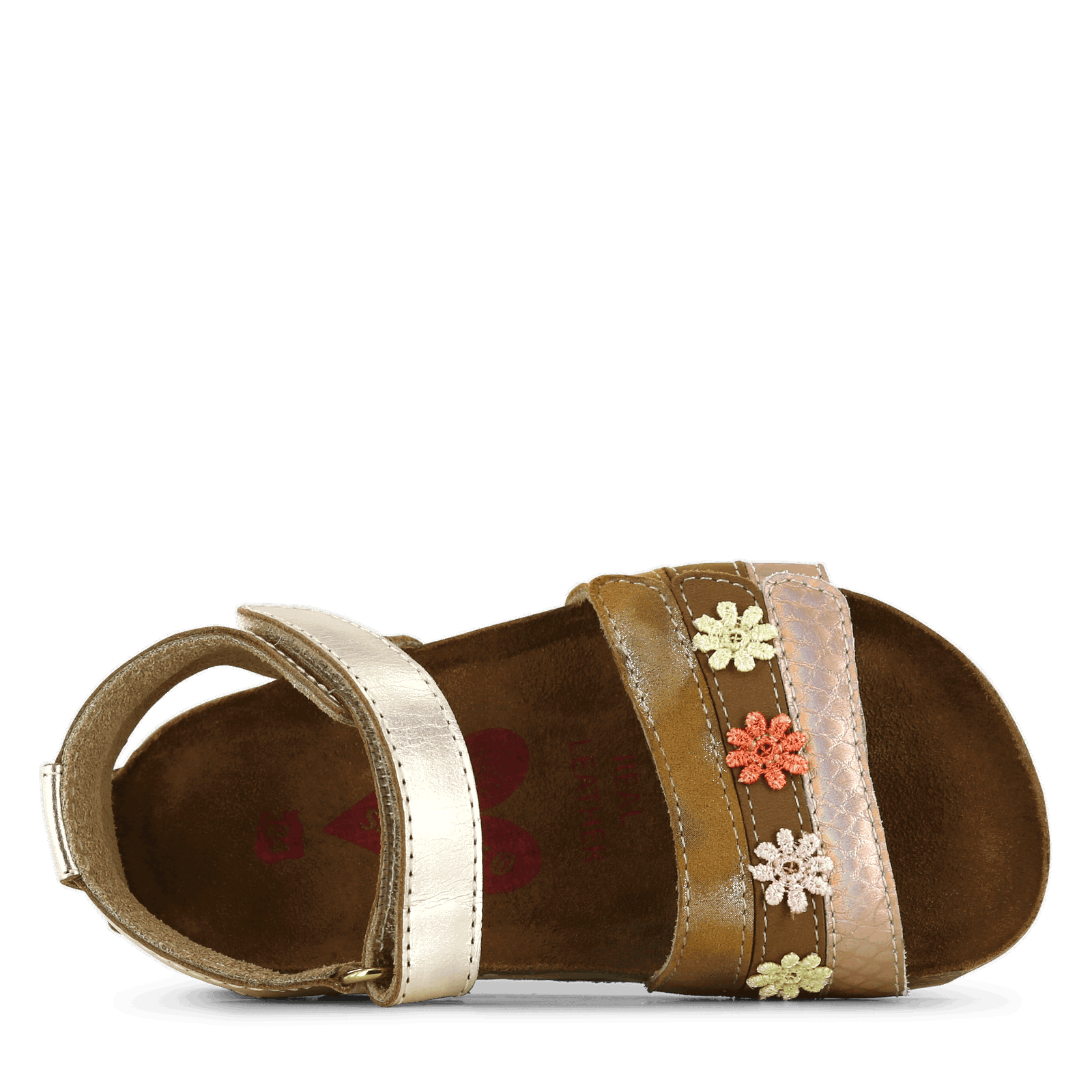 Shoesme goldene Sandale mit Blume