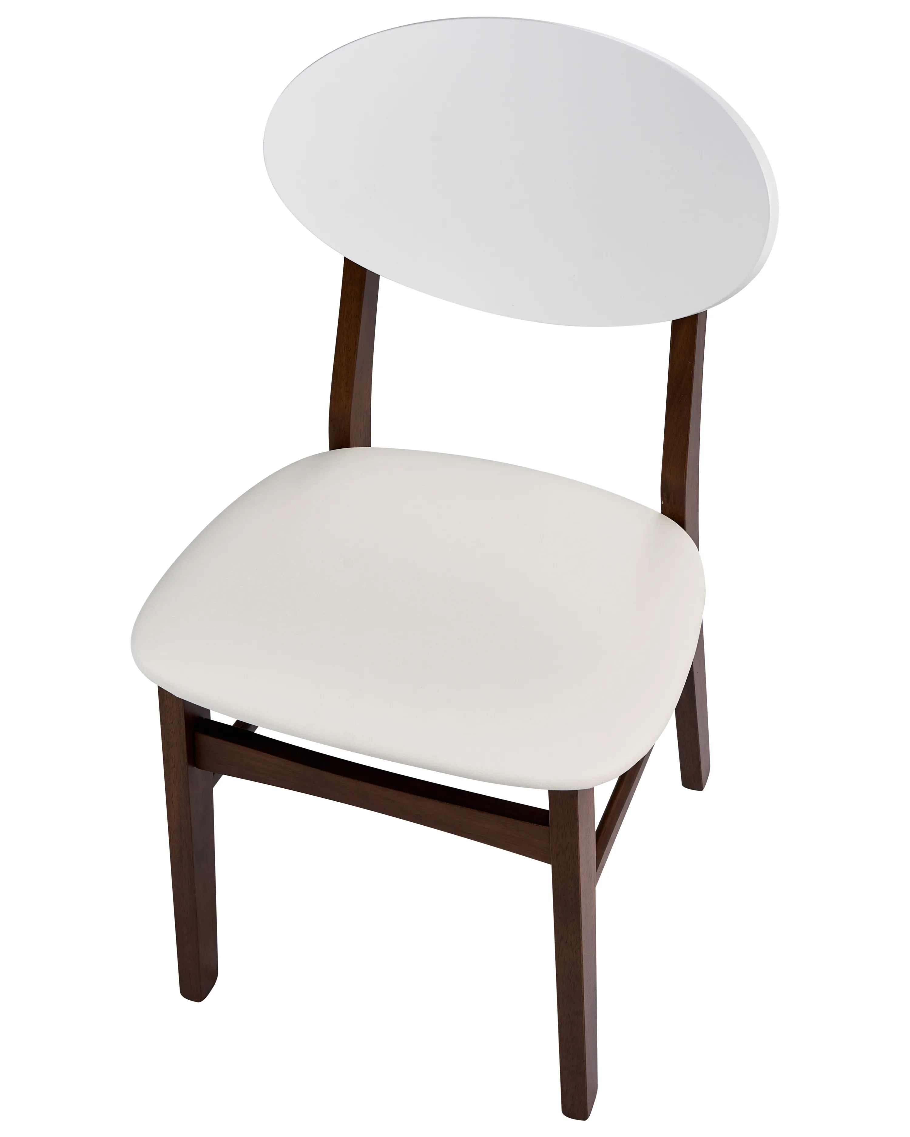 Set van 2 eetkamerstoelen AMERY Hout Gebroken wit/bruin