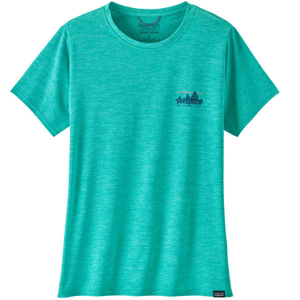 T-shirt randonnée PATAGONIA W'S CAP COOL DAILY GRAPHIC SHIRT '73 SKYLINE: SUBTIDAL BLUE X-DYE