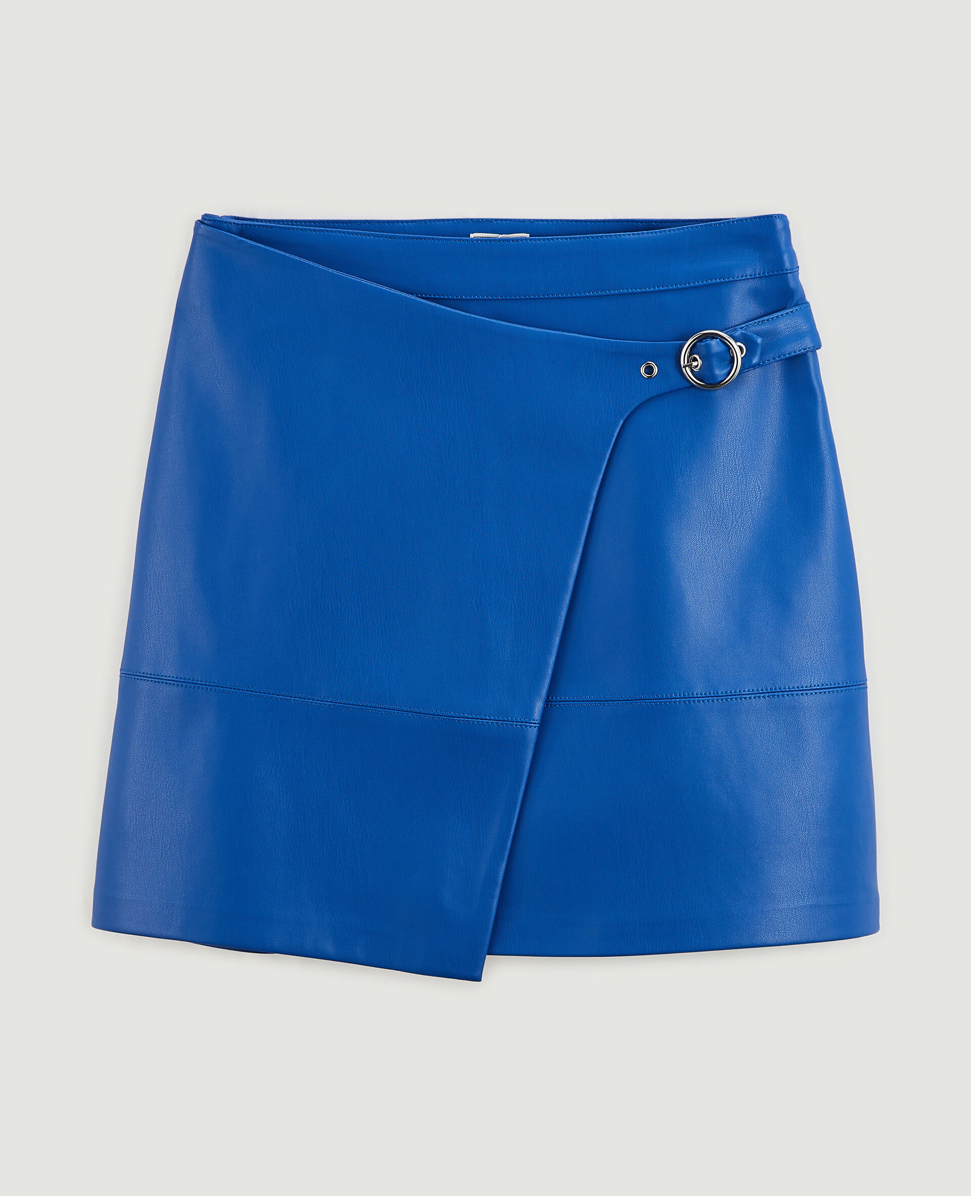 Jupe courte en simili - Bleu électrique