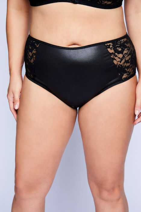 Maxi-Slip, highwaist, wetlook, Ouvert-Öffnung im Schritt