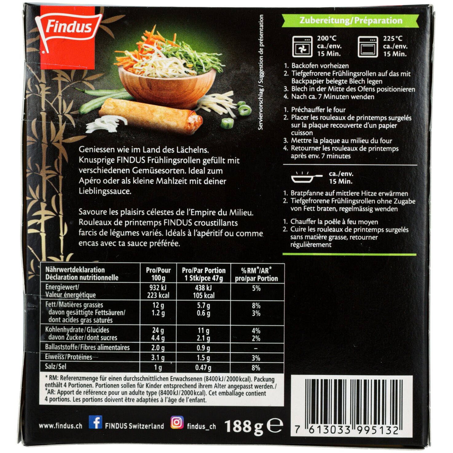 Findus Springrolls Gemüse